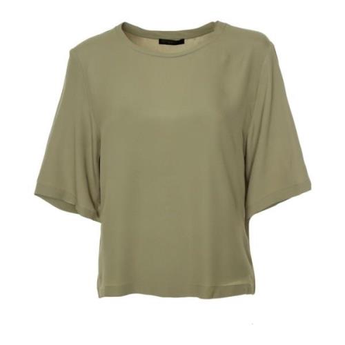 Drykorn Casual Skjortblus med Rund Hals Green, Dam