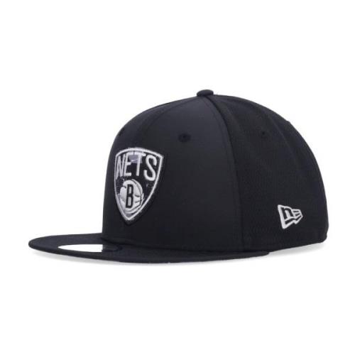 New Era Platt skärmkeps NBA Print Brooklyn Nets Black, Unisex