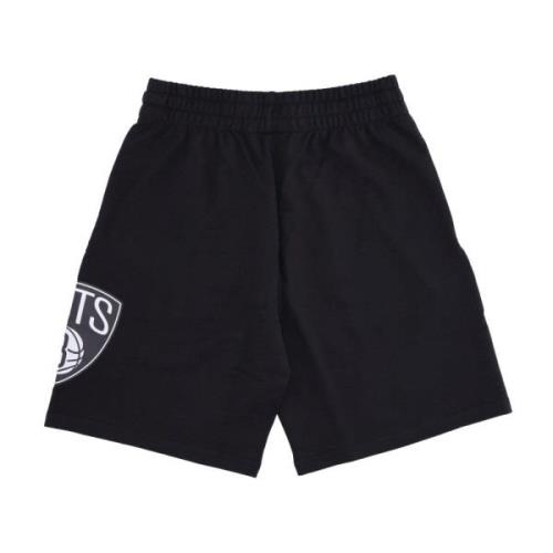 New Era Brooklyn Nets Logo Svarta Shorts Black, Herr