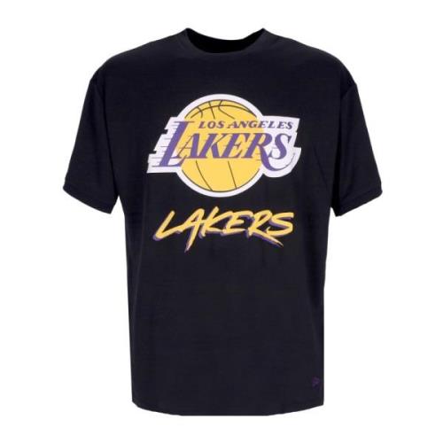 New Era NBA Script Mesh Tee Lila Lakers Black, Herr