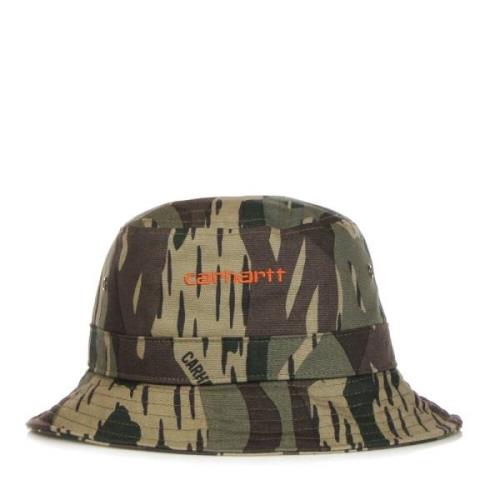 Carhartt Wip Script Camo Bucket Hat med Logo Multicolor, Herr