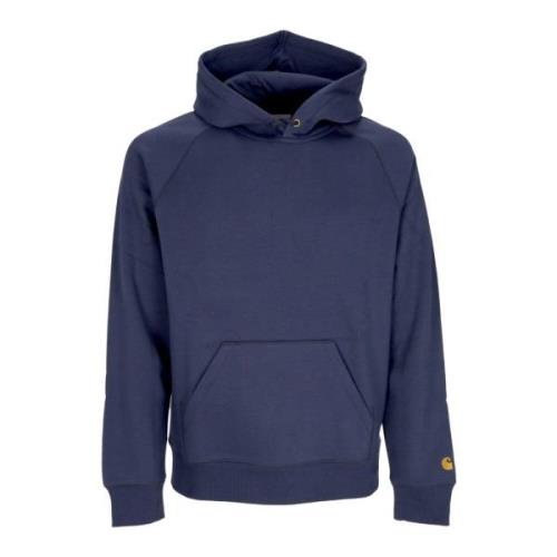 Carhartt Wip Blå/Guld Hoodie Sweatshirt med Känguruficka Blue, Herr