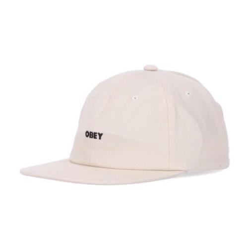 Obey Platt Skärm Strapback Keps Oblekt Bomull Beige, Herr