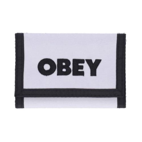 Obey Tufft Logo Tri-fold Canvas Plånbok White, Herr