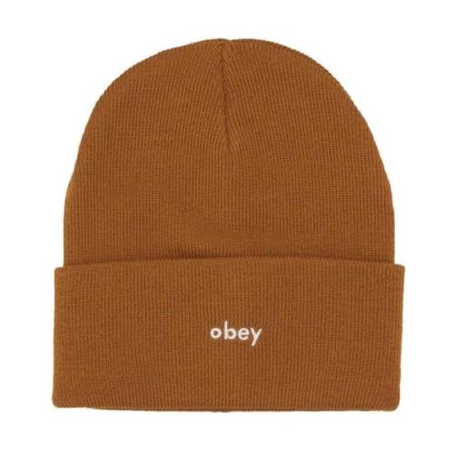 Obey Karma Beanie Rubber Brown Hat Brown, Herr