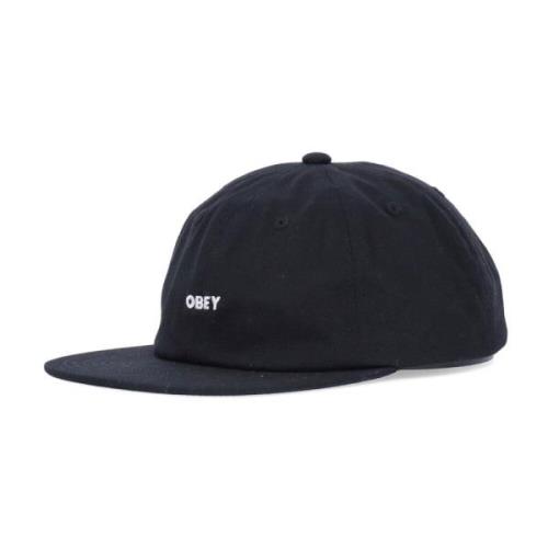 Obey Svart Twill Flat Visir Keps Strapback Black, Herr