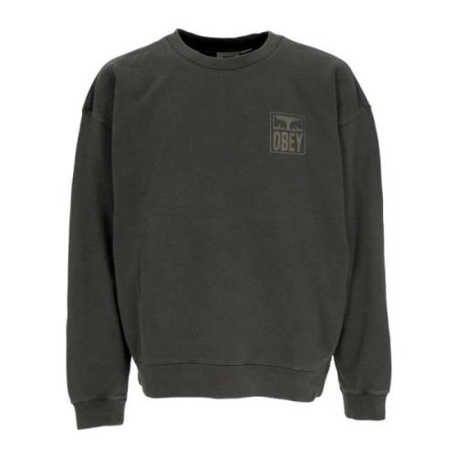 Obey Pigment Eyes Icon Crewneck Sweatshirt Black, Herr