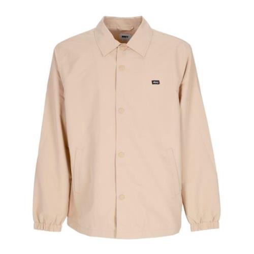 Obey Froggy Coach Jacket Irish Cream Beige, Herr