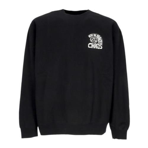 Obey Svart Crew Neck Sweatshirt med Brodyr Black, Herr