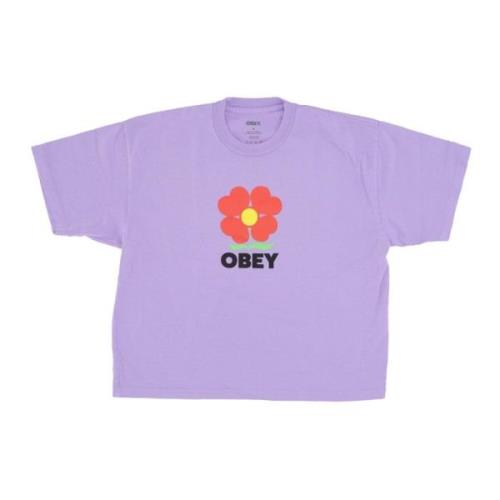 Obey Anpassad Lavendel Crop Tee Purple, Dam