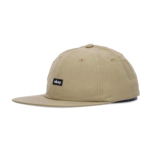 Obey Bronze 6 Panel Strapback Platt Skärmkeps Beige, Herr