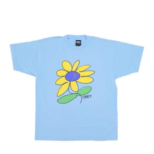 Obey Himmelblå Solros Tee Regular Fit Blue, Herr