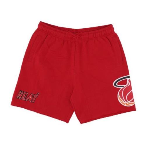 Mitchell & Ness Miami Heat Vintage Logo Fleece Shorts Red, Herr