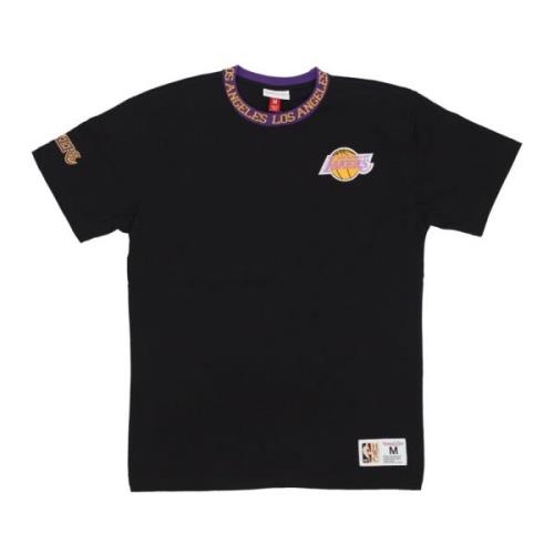 Mitchell & Ness NBA Jacquard Ringer Vintage Logo Tee Black, Herr