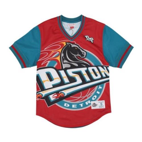 Mitchell & Ness Detroit Pistons Mesh V-neck Jersey Multicolor, Herr