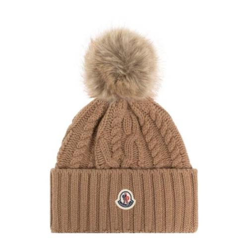 Moncler Ullmössa med tofs Beige, Dam