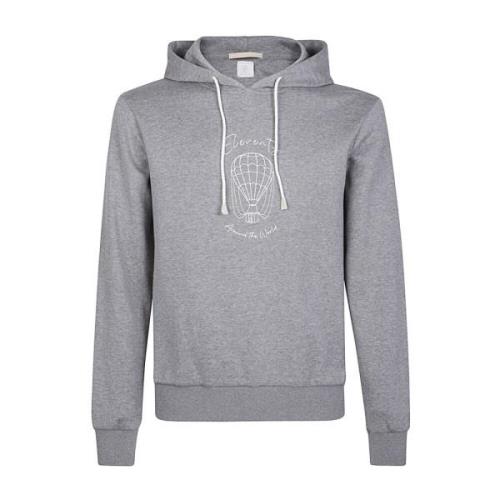 Eleventy Hoodie Giza Cotton Print Model Gray, Herr