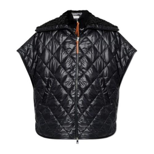 Moncler Poncho med logotyp Black, Dam