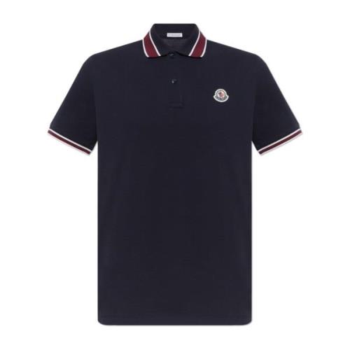 Moncler Bomullspolo med logotyp Blue, Herr