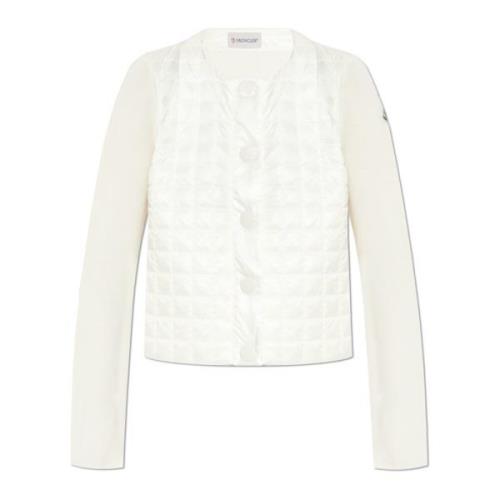 Moncler Cardigan med vadderad framsida Beige, Dam