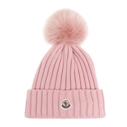 Moncler Ullmössa med tofs Pink, Dam