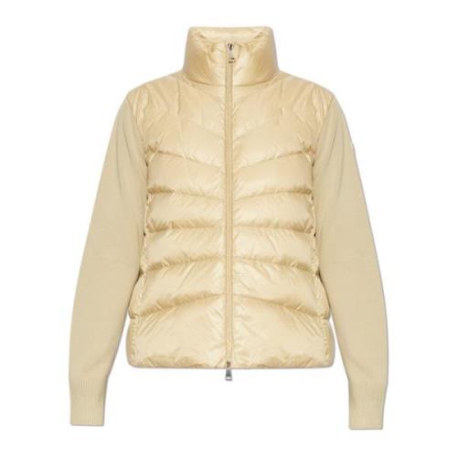 Moncler Cardigan med quiltad framsida Beige, Dam