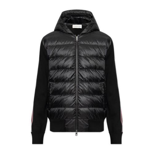 Moncler Cardigan med vadderad framsida Black, Herr