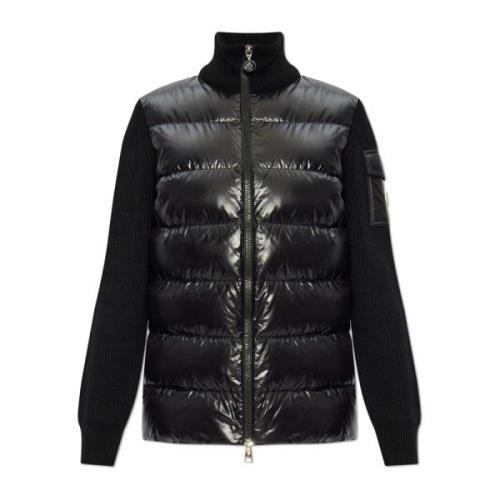 Moncler Cardigan med vadderad framsida Black, Dam