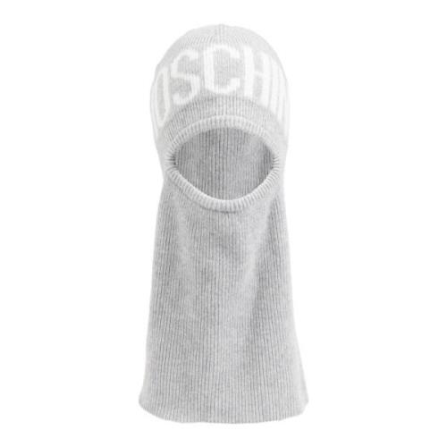 Moschino Balaclava med logotyp Gray, Unisex