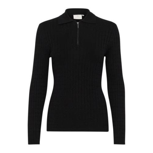 Kaffe Svart Djup Pullover Tröja Black, Dam