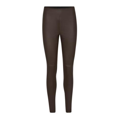 MOS Mosh Stretchläder Leggings Rain Drum Brown, Dam