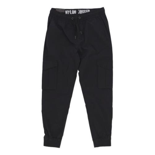 Alpha Industries Nylon Cargo Jogger Pants Black, Herr