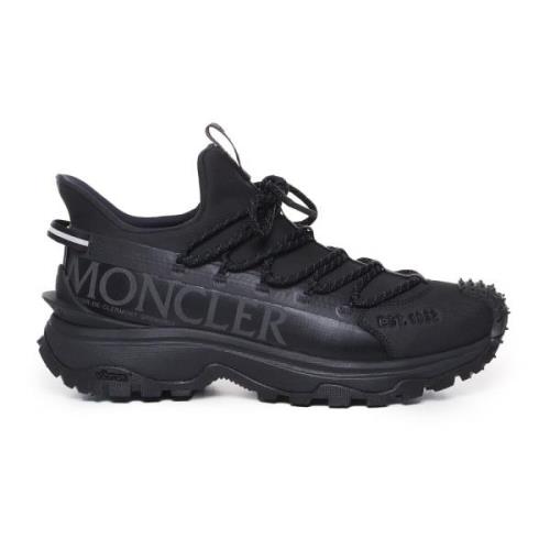 Moncler Svarta Sneakers med Logo Motif Black, Herr