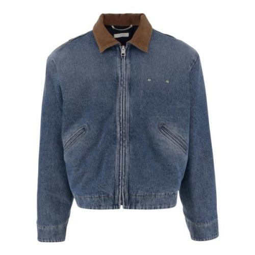 1989 Studio Denimjacka med Corduroy Krage Blue, Herr