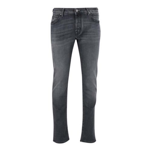 Jacob Cohën Stretch Cotton Denim Slim Fit Jeans Blue, Herr