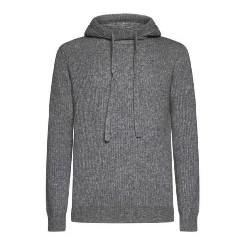 Roberto Collina Grå Hoodie Tröja Cappuccio Gray, Herr