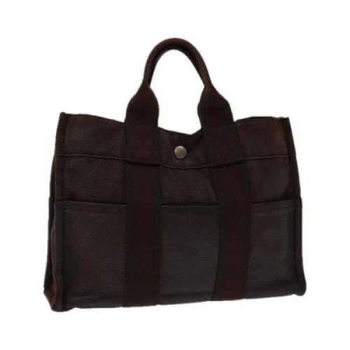 Hermès Vintage Pre-owned Canvas handvskor Brown, Dam