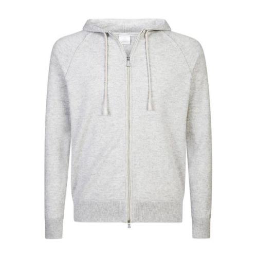 Eleventy Kashmir Hoodie med Dragkedja Gray, Herr