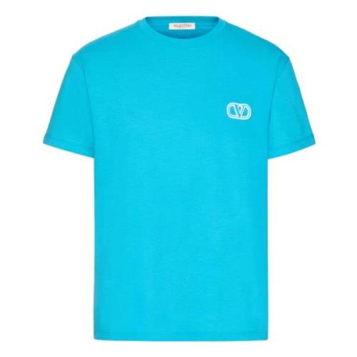 Valentino Garavani Clear Blue VLogo T-shirts och Polos Blue, Herr