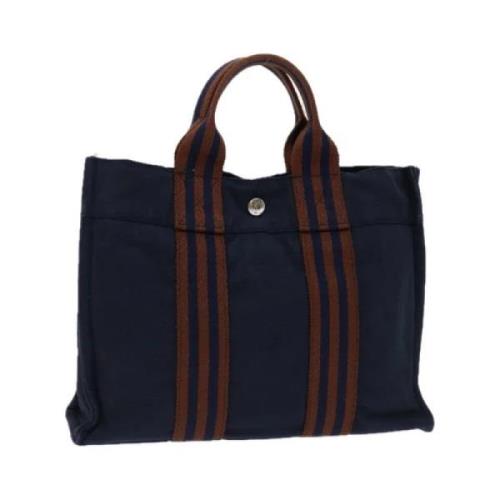 Hermès Vintage Pre-owned Canvas handvskor Blue, Dam