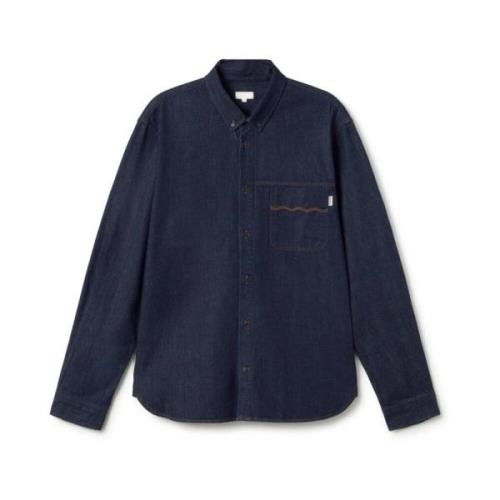 Twothirds Denim Stone Wash Skjorta Horssten Blue, Herr