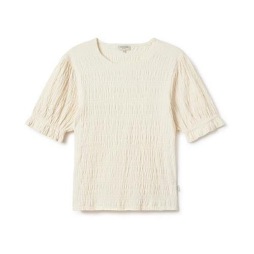 Twothirds Ruffle Effect Boyard Top Beige, Dam