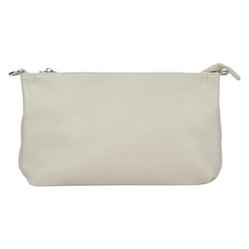 Estro Kvinnors Kräm Beige Läder Crossbody Väska Er00115562 Beige, Dam