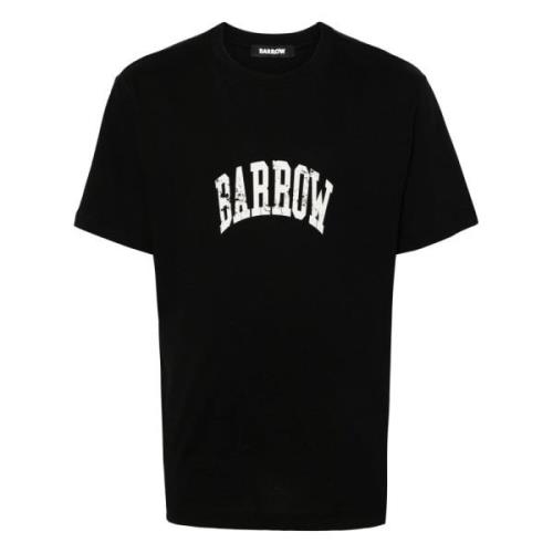 Barrow Svart Logo Print Crew Neck T-shirt Black, Herr