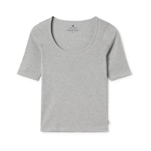 Twothirds Elegant Scoop Neckline Top Gray, Dam