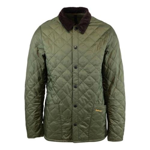 Barbour Quiltad Sammet Krage Kappa Olivgrön Green, Herr