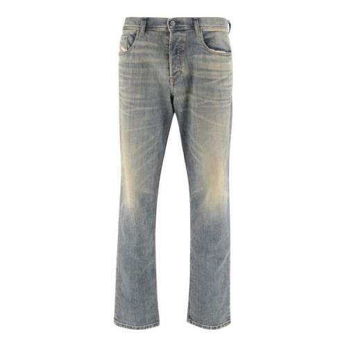 Diesel Stretch Cotton Denim Regular Fit Jeans Blue, Herr