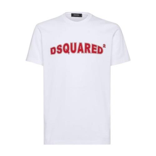 Dsquared2 Logo Print Crew Neck T-shirt White, Herr