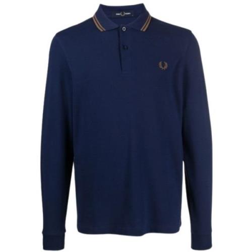 Fred Perry Randig Polotröja Blue, Herr