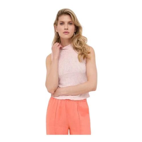 Guess Ärmlös Stretch Top - Rosor Slim Fit Pink, Dam